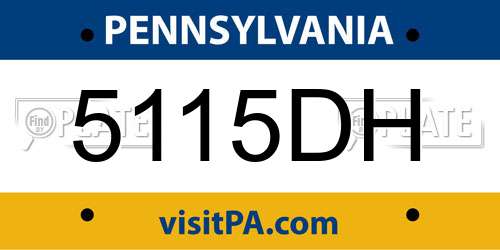 5115DH Pennsylvania License Plate