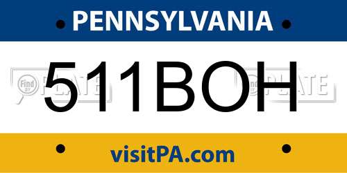 511BOH Pennsylvania License Plate