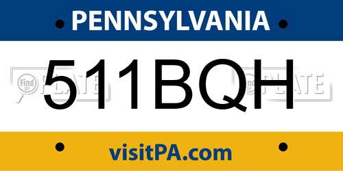 511BQH Pennsylvania License Plate