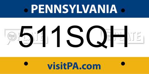 511SQH Pennsylvania License Plate