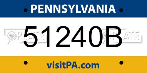 51240B Pennsylvania License Plate