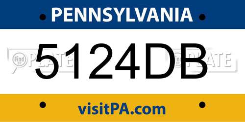 5124DB Pennsylvania License Plate