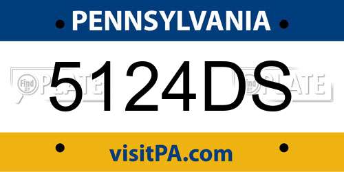 5124DS Pennsylvania License Plate