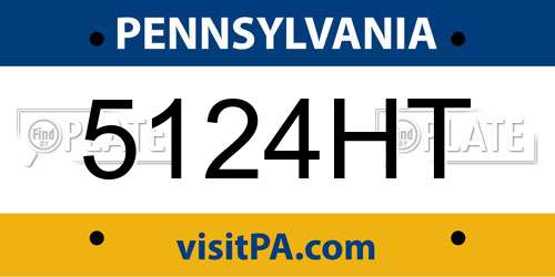 5124HT Pennsylvania License Plate