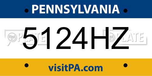 5124HZ Pennsylvania License Plate