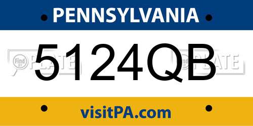 5124QB Pennsylvania License Plate