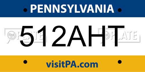 512AHT Pennsylvania License Plate
