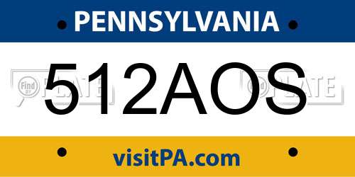 512AOS Pennsylvania License Plate