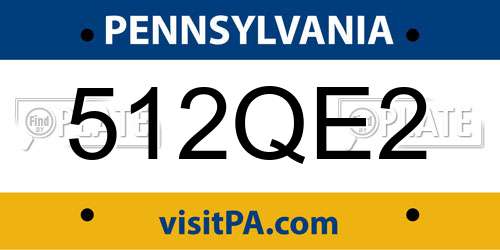 512QE2 Pennsylvania License Plate