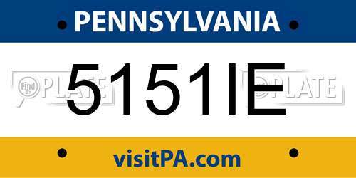 5151IE Pennsylvania License Plate