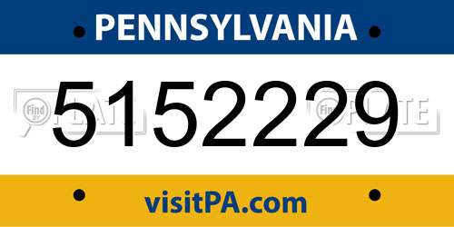 5152229 Pennsylvania License Plate