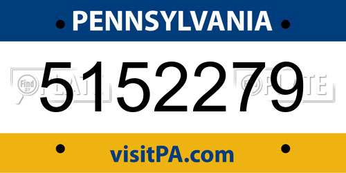 5152279 Pennsylvania License Plate