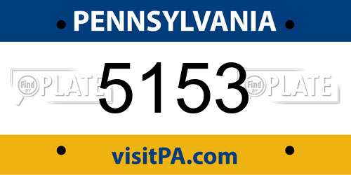 5153 Pennsylvania License Plate