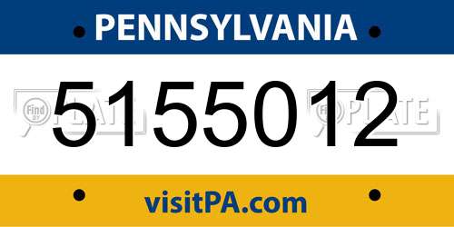 5155012 Pennsylvania License Plate