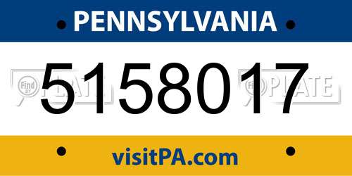5158017 Pennsylvania License Plate