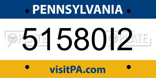51580I2 Pennsylvania License Plate