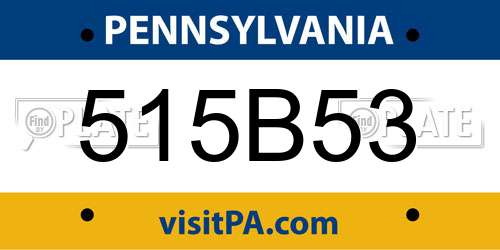 515B53 Pennsylvania License Plate