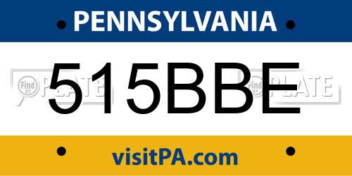515BBE Pennsylvania License Plate