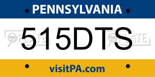 515DTS Pennsylvania License Plate