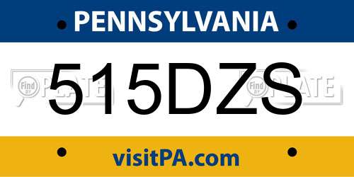 515DZS Pennsylvania License Plate