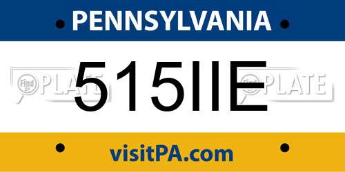 515IIE Pennsylvania License Plate