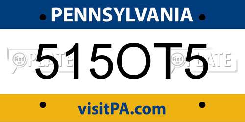 515OT5 Pennsylvania License Plate