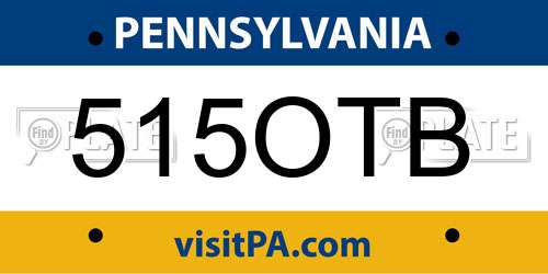 515OTB Pennsylvania License Plate