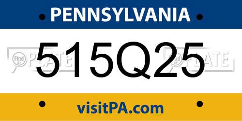 515Q25 Pennsylvania License Plate