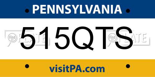 515QTS Pennsylvania License Plate