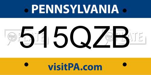 515QZB Pennsylvania License Plate