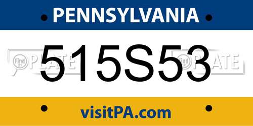 515S53 Pennsylvania License Plate