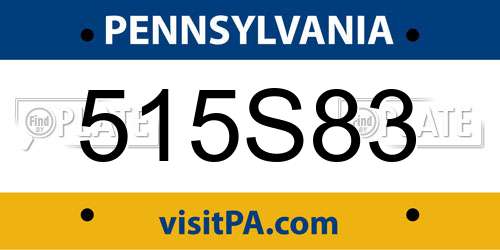 515S83 Pennsylvania License Plate