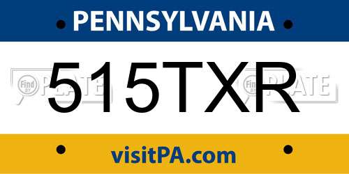 515TXR Pennsylvania License Plate