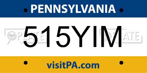 515YIM Pennsylvania License Plate