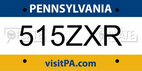 515ZXR Pennsylvania License Plate