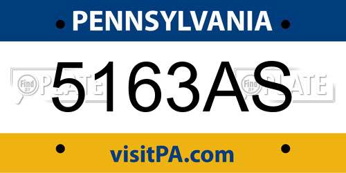 5163AS Pennsylvania License Plate
