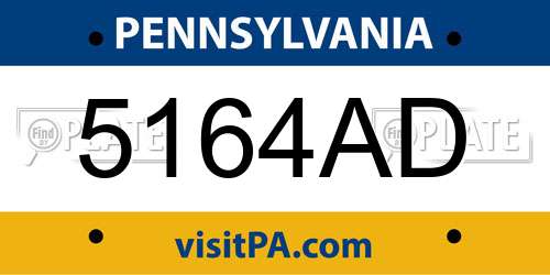 5164AD Pennsylvania License Plate