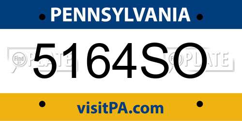 5164SO Pennsylvania License Plate