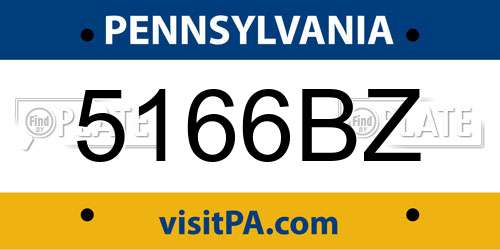 5166BZ Pennsylvania License Plate