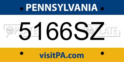 5166SZ Pennsylvania License Plate