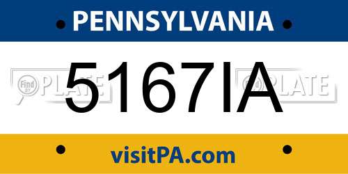 5167IA Pennsylvania License Plate