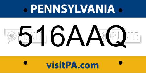516AAQ Pennsylvania License Plate