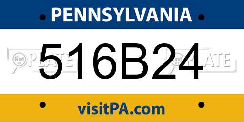 516B24 Pennsylvania License Plate