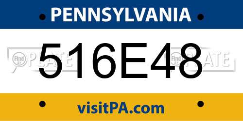 516E48 Pennsylvania License Plate