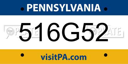 516G52 Pennsylvania License Plate