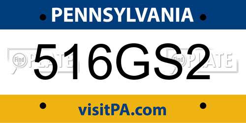 516GS2 Pennsylvania License Plate
