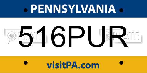 516PUR Pennsylvania License Plate