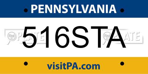516STA Pennsylvania License Plate