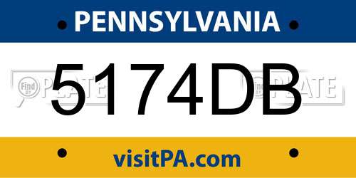 5174DB Pennsylvania License Plate