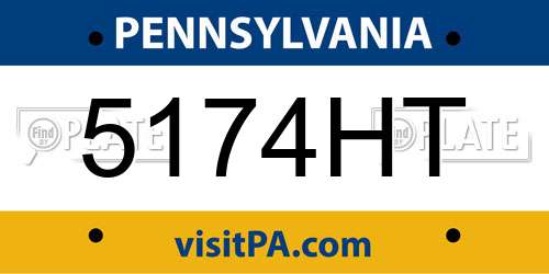 5174HT Pennsylvania License Plate